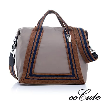 eeCute歐系時尚織帶手提側斜背包-EEEP019-BR-摩卡棕