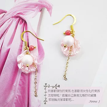 【PinkyPinky Boutique】絕美珍珠牡丹花瓣 耳環(粉紅色)