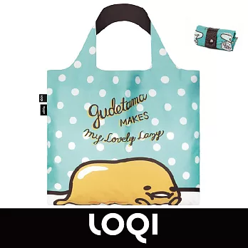 LOQI 防水購物袋 -三麗鷗授權 (蛋黃哥 綠 GU01)