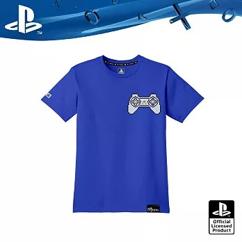 PlayStation Game Power系列《8位元》潮流純棉T恤 (OLP-WLT-03) L 藍
