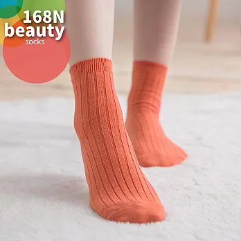 蒂巴蕾 168N BEAUTY 流行女襪-素面直紋-橘色
