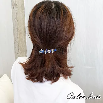 【卡樂熊】日系精緻大理石自動夾/髮夾(三色)-藍色