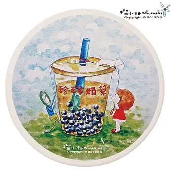 榴小妞台灣美食珪藻土杯墊－珍珠奶茶(E035803)