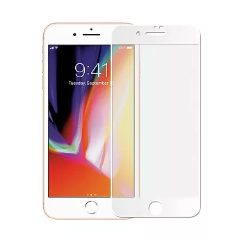 【SHOWHAN】iPhone7/iPhone8 2.5D 電競級霧面滿版滿膠9H鋼化玻璃貼/白色
