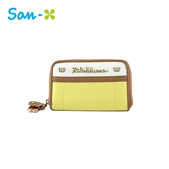 【日本正版授權】拉拉熊 皮革 零錢包/卡片包 懶懶熊 Rilakkuma -黃色款