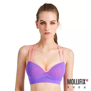 Mollifix 瑪莉菲絲 高調A++溝溝立現美胸BRAS撞色亮紫+桃