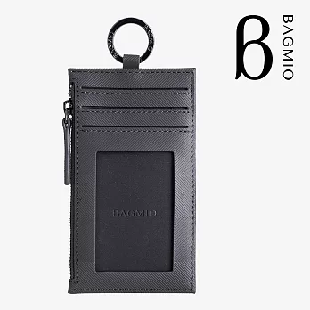 BAGMIO authentic 系列牛皮3卡鑰匙零錢包-深灰