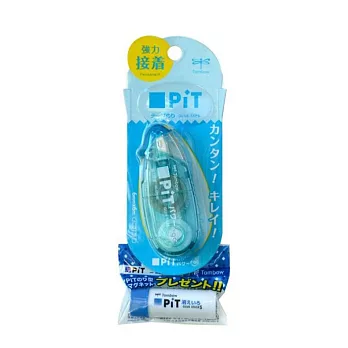 【TOMBOW日本蜻蜓】Pit 蛋型強力雙面膠帶2入組_藍色
