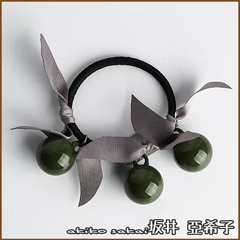 『坂井．亞希子』簡約百搭糖果色圓珠球球造型髮圈 -墨綠色