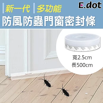 【E.dot】新一代多功能防風防蟲門窗密封條透明