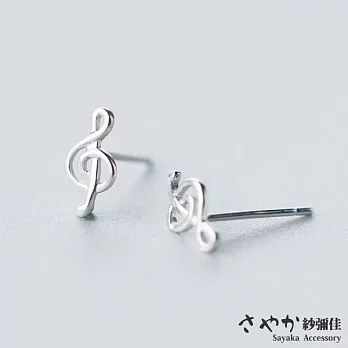 【Sayaka紗彌佳】925純銀個性甜美風格音符造型耳環