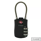 VIAGGI TSA海關鋼繩密碼鎖(黑色)