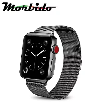 Morbido蒙彼多Apple Watch 38mm米蘭式磁吸不鏽鋼錶帶(黑色)