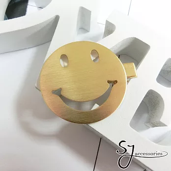 【SJ】笑笑臉造型金屬髮夾(兩色)-金色