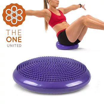 【The One】按摩顆粒瑜珈平衡盤/平衡氣墊(附打氣筒)  紫色
