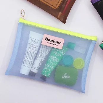 Second Mansion 炫光網格萬用拉鍊袋L-01海洋光