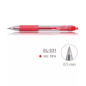 (盒裝12入)雄獅GL-531自動中性筆0.5 紅
