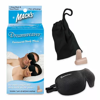 【淺眠者快速恢復套件】美國原裝進口 ~ Mack’s Contoured Sleep Mask【眼罩耳塞組】黑