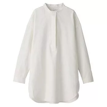 [MUJI無印良品]女新疆棉二重織長版衫M~L白色