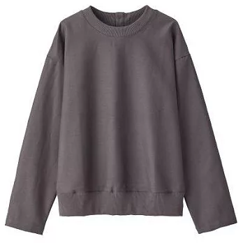 [MUJI無印良品]女新疆棉二重織螺紋套衫XL墨灰