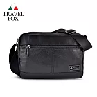 【TRAVEL FOX 旅狐】輕巧雙料防撥水帆布側背包 (TB700-01) 黑色