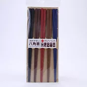 日本製彩色八角防滑筷子-5雙組 餐館業務用