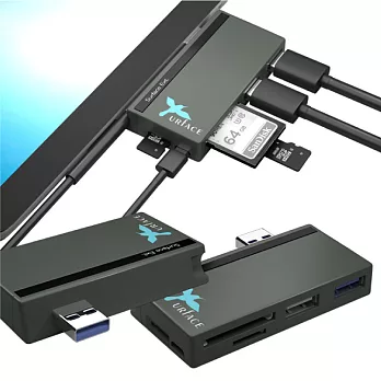[Xurface] Surface GO 平板電腦專用多功能擴充座 (2port USB 2.0/3.0 Hub & SD/TF 讀卡機) - SGO727
