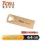TCELL 冠元-USB3.0 64GB 浮世繪鋅合金隨身碟(錦金)