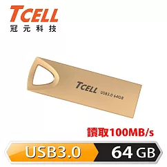 TCELL 冠元─USB3.0 64GB 浮世繪鋅合金隨身碟(錦金)