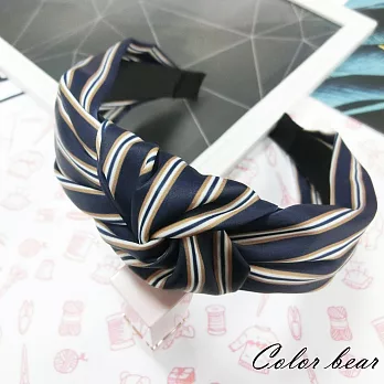 【卡樂熊】線條感扭結造型髮箍(兩色)-藍粉