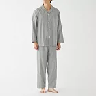 [MUJI無印良品]男有機棉無側縫二重紗織家居睡衣M灰色