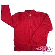 【天使霓裳-童裝】自然亮眼 兒童素色長袖保暖毛衣外套48紅