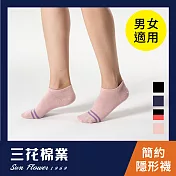 【SunFlower三花】三花簡約雙線隱形襪(襪子/短襪)粉