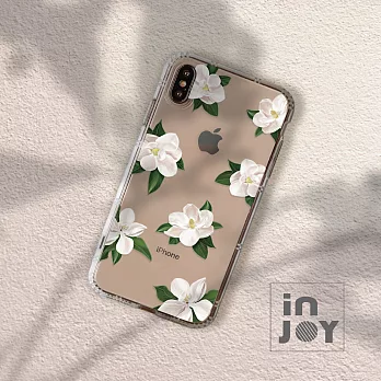 INJOYmall for iPhone XS max 柔白香氛花朵 防摔耐震 亮面手機殼 保護殼