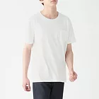 [MUJI無印良品]男印度棉附口袋圓領T恤S柔白