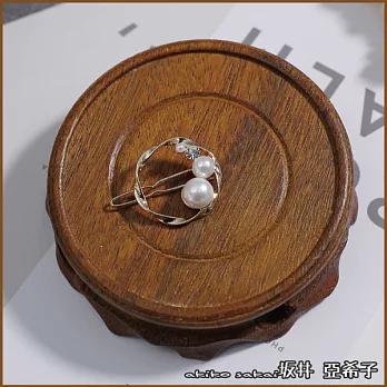 『坂井.亞希子』日本簡約手作金屬幾何造型珍珠髮夾 -圓形