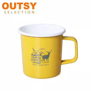 【OUTSY嚴選】高山水鹿琺瑯杯390ml(黃色)