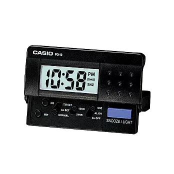 CASIO卡西歐旅行用摺疊式電子貪睡鬧鐘PQ-10-1R