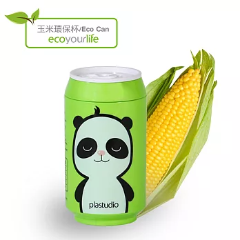 PLAstudio-EcoCan-玉米環保杯-熊貓限定款-綠色綠色