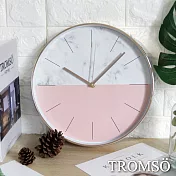 TROMSO紐約時代玫瑰金靜音時鐘-大理石粉紅