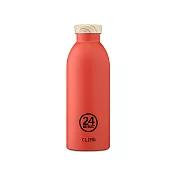 義大利 24Bottles 不鏽鋼雙層保溫瓶 500ml珊瑚紅 (木紋蓋)