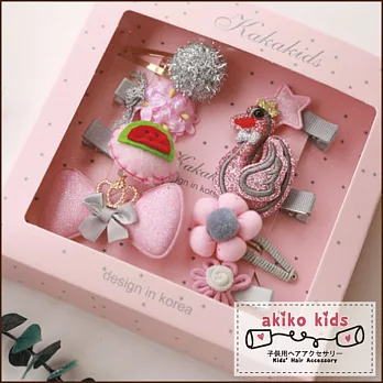 【akiko kids】日本公主系列造型兒童髮夾8件組禮盒 -C款