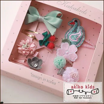 【akiko kids】日本公主系列造型兒童髮夾8件組禮盒 -E款