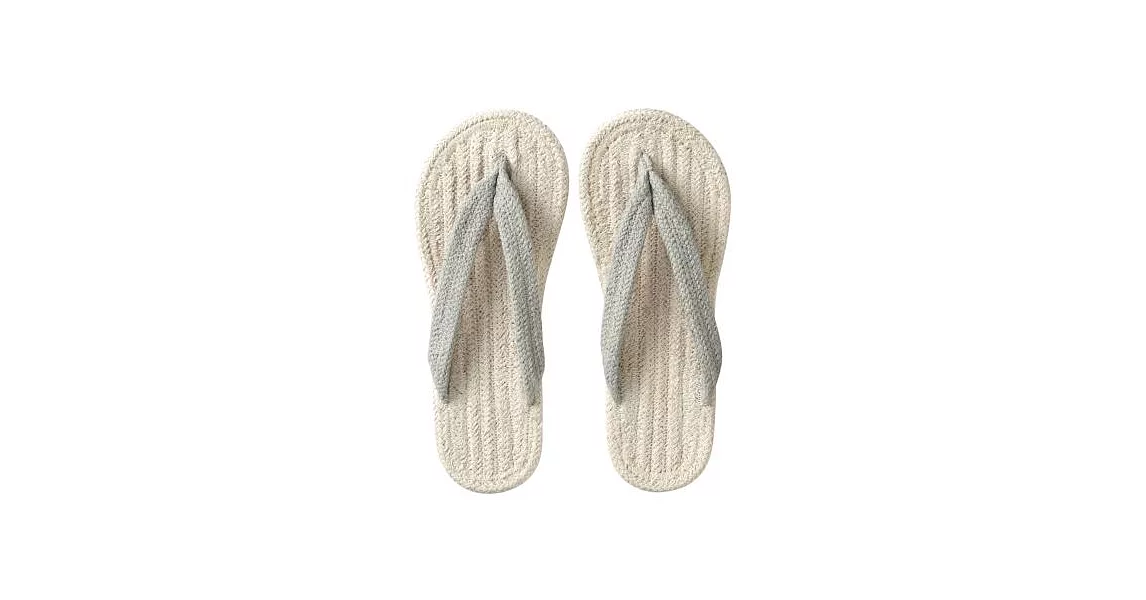 博客來-[MUJI無印良品]印度棉室內夾腳拖鞋/XL/原色×灰色
