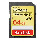 【SanDisk】Extreme SDXC UHS-I U3 V30 64G 記憶卡(每秒讀150MB 寫60MB)