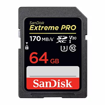 【SanDisk】Extreme PRO SDXC UHS-I U3 V30 64G 記憶卡(每秒讀170MB 寫90MB)