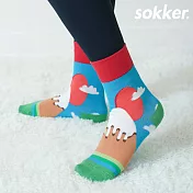 【sokker®】富士夕下4分之3襪M藍