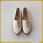 【花見小路】大人女子日/鵝絨白布鞋/女鞋/平底鞋/JP24.5/白色