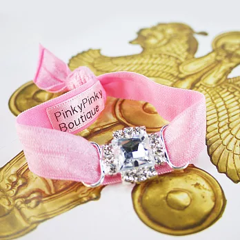 【PinkyPinky Boutique】馬卡龍色 水鑽寶石髮束(粉紅色)