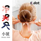 【E.dot】緞帶蝴蝶結丸子頭盤髮器髮飾(小號)淡粉